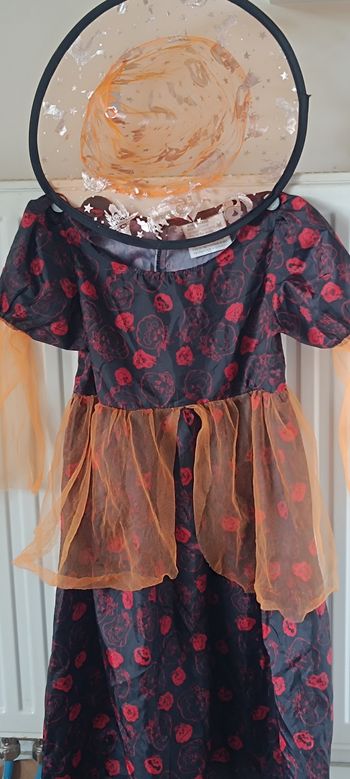 Robe+Chapeau Cosplay Halloween Citrouille Fille 4/6Ans