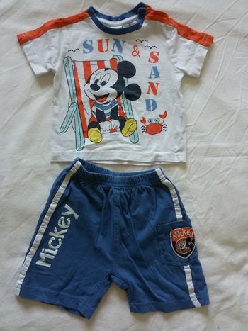 Ensemble short + t-shirt - 12 mois/80 cm