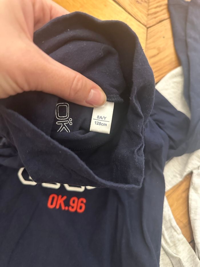 Lot 2 t-shirt col roulé Okaidi 8 ans - photo numéro 5