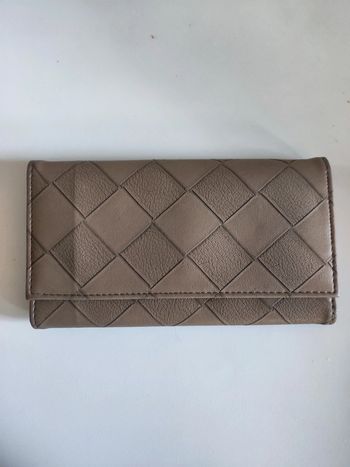 Portefeuille cuir patchwork brun