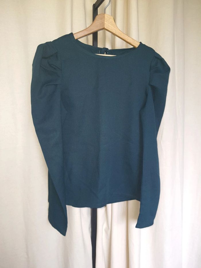 Blouse bleu/vert canard
