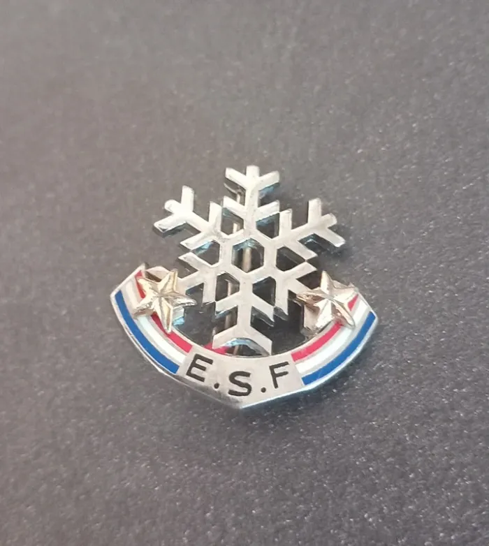 Broche flocon ESF 2 étoiles école de ski française
