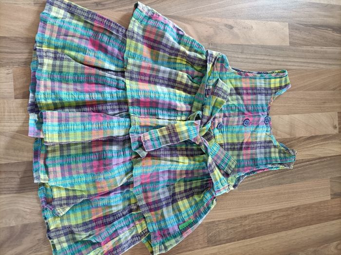 Robe verte et multicolore type Antilles 18 mois Petit Boy - photo numéro 3