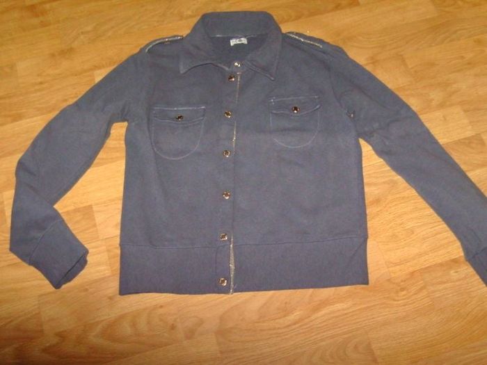 Veste sweat PAPER MOON gris anthracite décos dorées 12 ans TBE