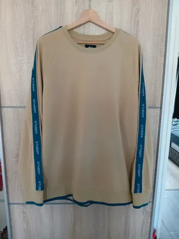 Sweat stüssy beige vert foncé XL