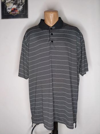 Polo adidas à rayures noir et blanche XL
