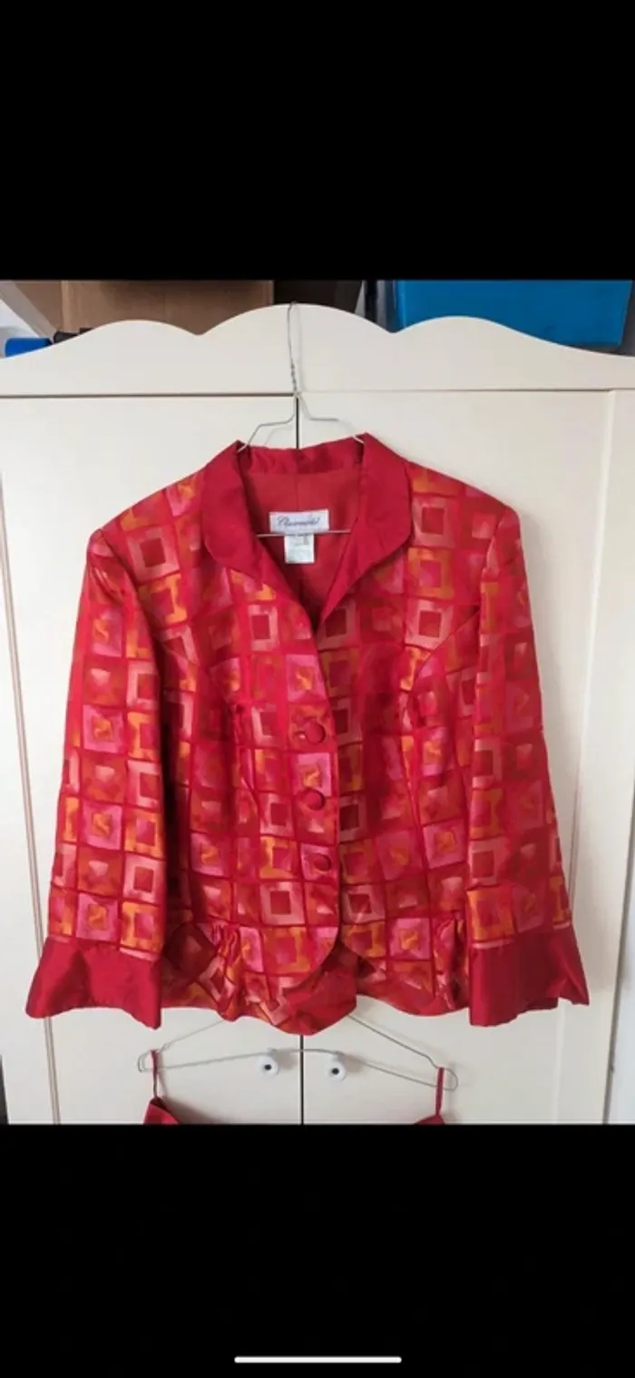 Tailleur blazer et jupe sirène rouge Clairmodel taille 44 - photo numéro 10