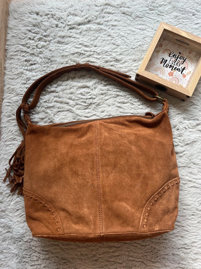 Sac marron effet velours S. Oliver – Grand format – Petit prix