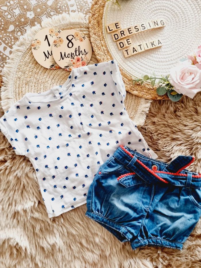 Ensemble short 18 mois fille été