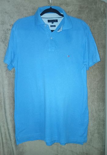 Polo Tommy Hilfiger Bleu Ciel - Taille S - 100% Coton 40's Two Ply