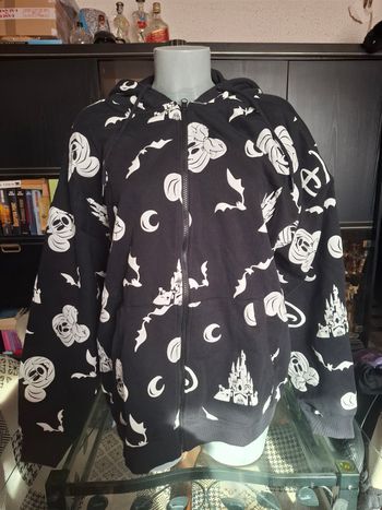 Veste sweat zippée à capuche fluorescente thème mickey citrouille halloween de Disneyland Paris glow in the dark