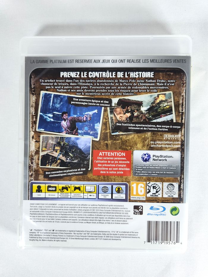 Uncharted 2 Among Thieves - Sony Playstation 3 - Jeu PS3 Platinum - photo numéro 3