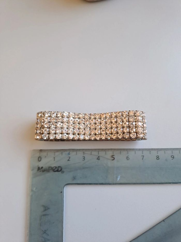 Bracelet large élastique strass et métal - photo numéro 5