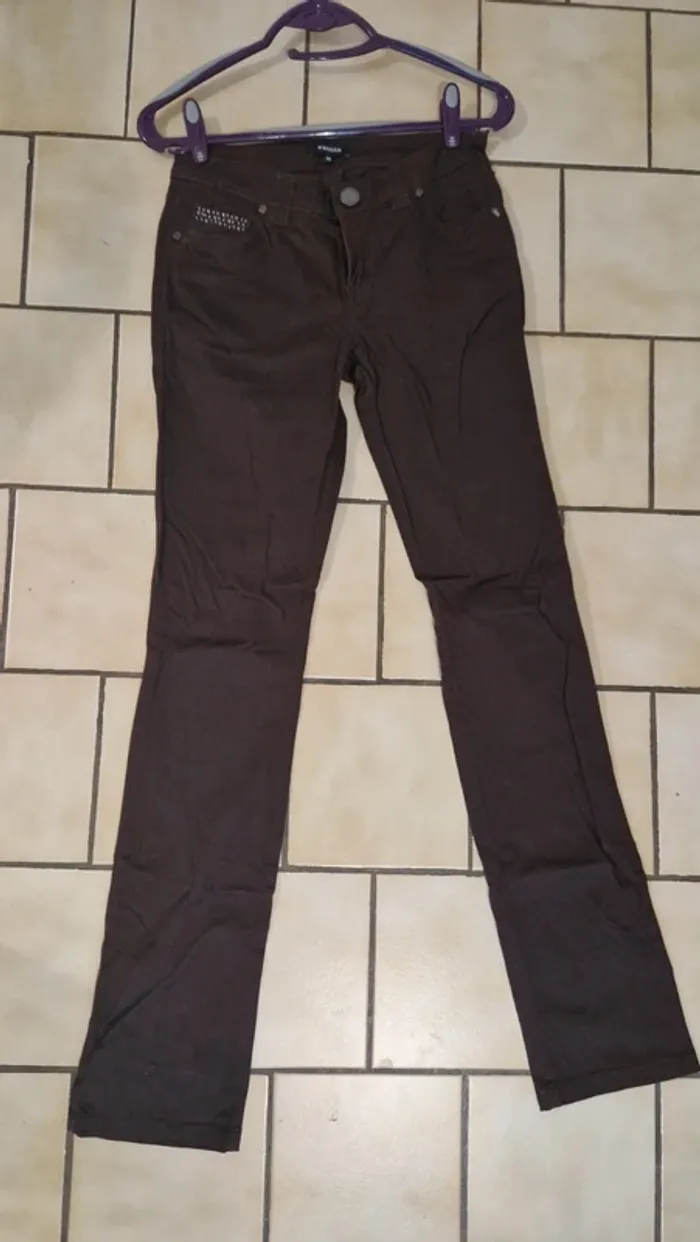 Pantalon Morgan 36 XS couleur marron ecorce
