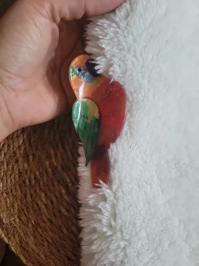 Pince a cheveux perroquet multicolore - photo numéro 4