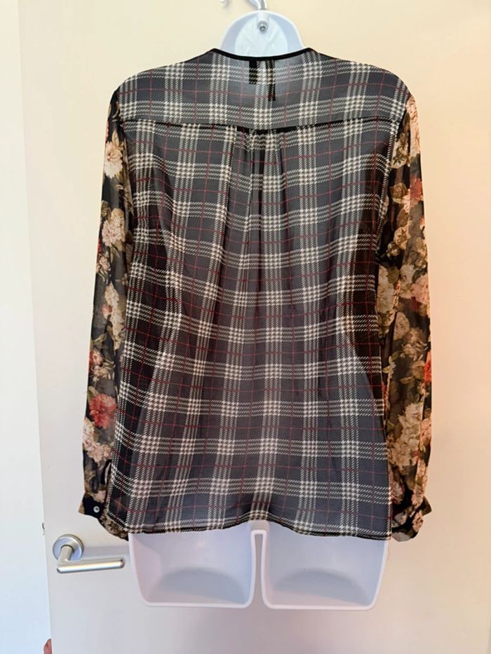 Chemise à carreaux et fleuri Mango - photo numéro 4