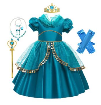Déguisement robe princesse Jasmine courte et ces accessoires Taille 3-4ans