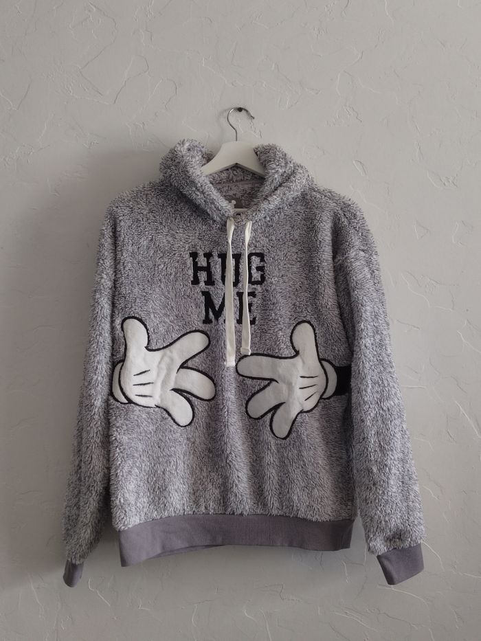 Sweat en peluche gris "HUG ME" Taille M – Undiz - photo numéro 2