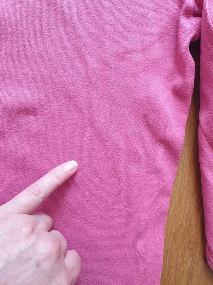 tee shirt manches longues boutonné rose petit 10 ans - photo numéro 4