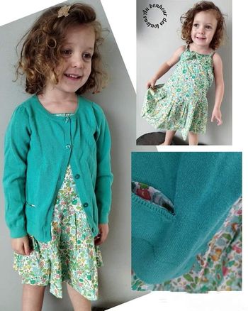 4 ans ensemble jacadi robe et gilet( sans Barrette)