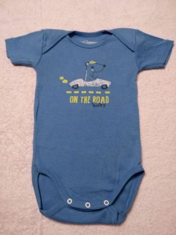 Body bleu Pommette 12-18 mois (réf perso S28)(familleac72)