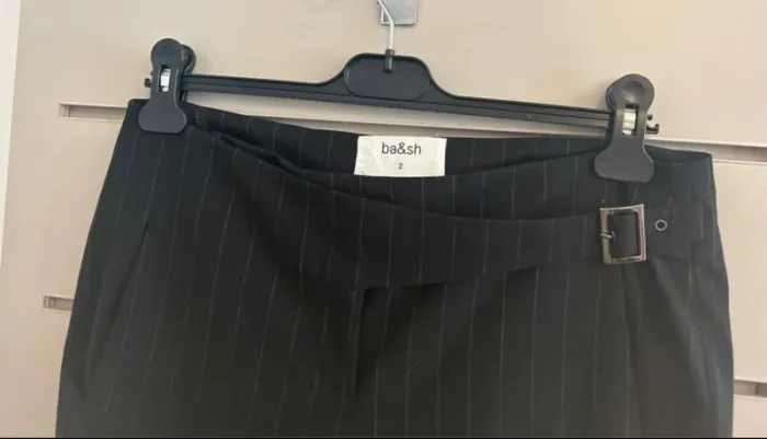 Bash pantalon marine à rayures blanc modèle bango taille 2/38 - photo numéro 5