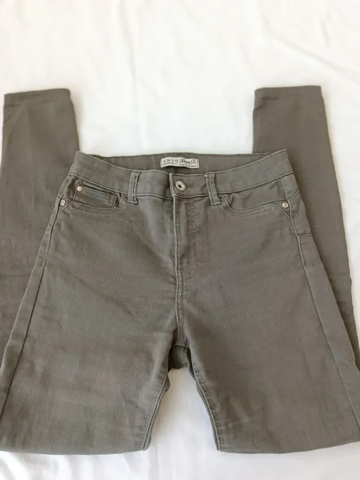 Jean skinny taille haute kaki Denim &Co taille 36