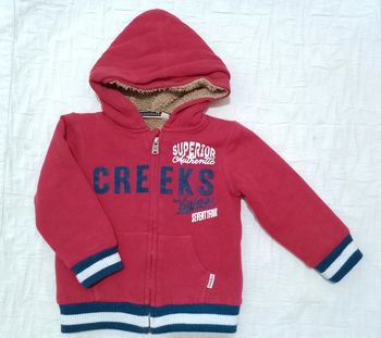 Creeks veste capuche sweat zippé fourré chaud