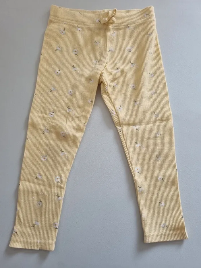 Legging jaune fleuri