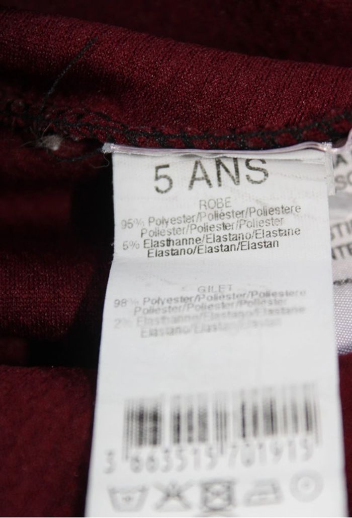 👗Robe Bordeaux Pailletée Tissaia - Taille 5 ans👗 - photo numéro 4