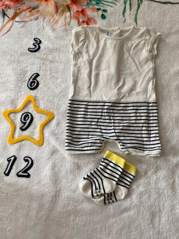 Bodie combinaison short marinière 9 mois