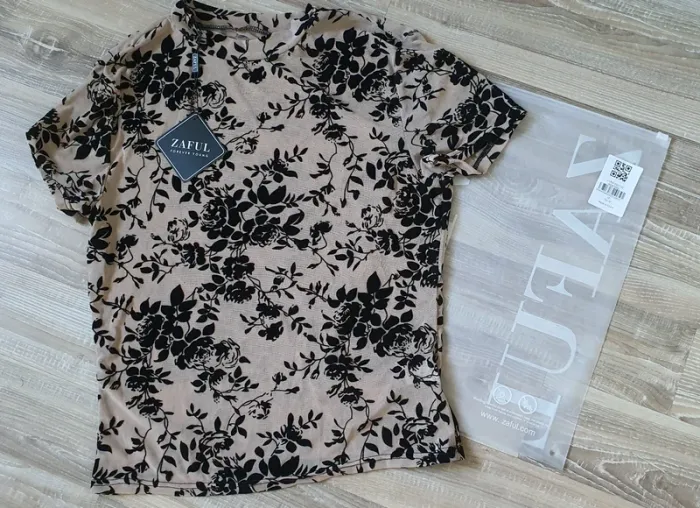 Top Zaful beige semi-transparent
