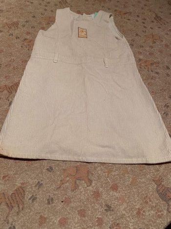 robe bretelle beige velours 8 ans