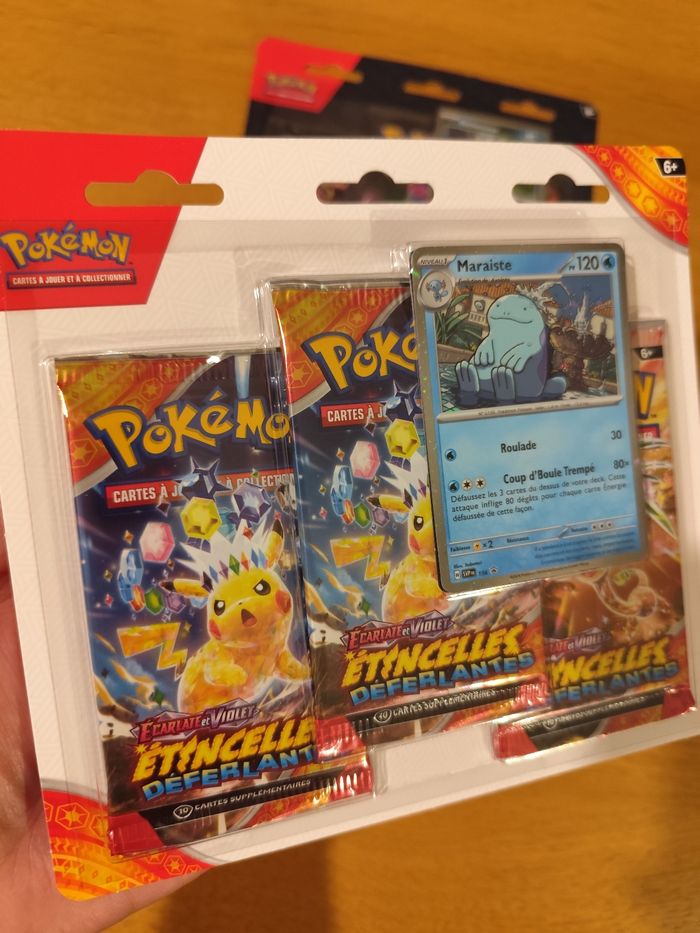 Lot Items cartes Pokémon Tripack boosters etincelles déferlantes fable nébuleuse EV1 - photo numéro 4