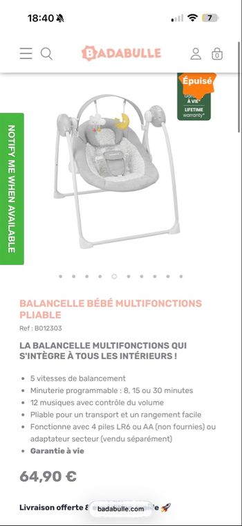 Balancelle électrique 