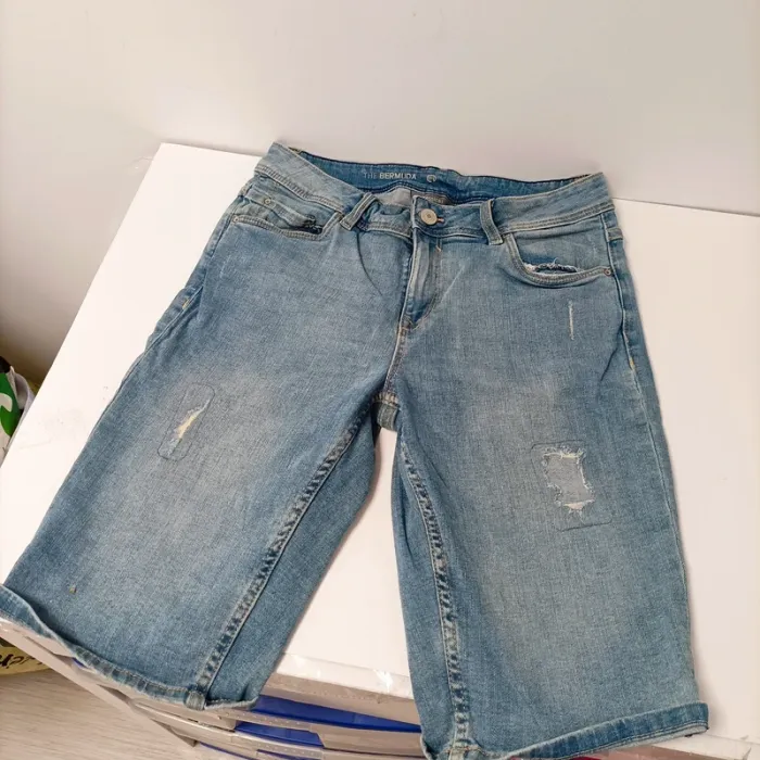 Lot 9 pantalons femme T36/38 dont jeans, bermudas, salopette denim LOT036 - photo numéro 6