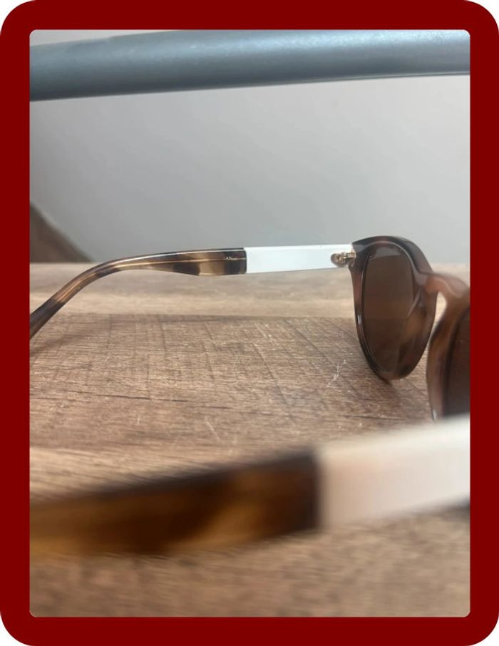 Lunette de soleil Prada grand verre année 2000 blanche et marron - photo numéro 5