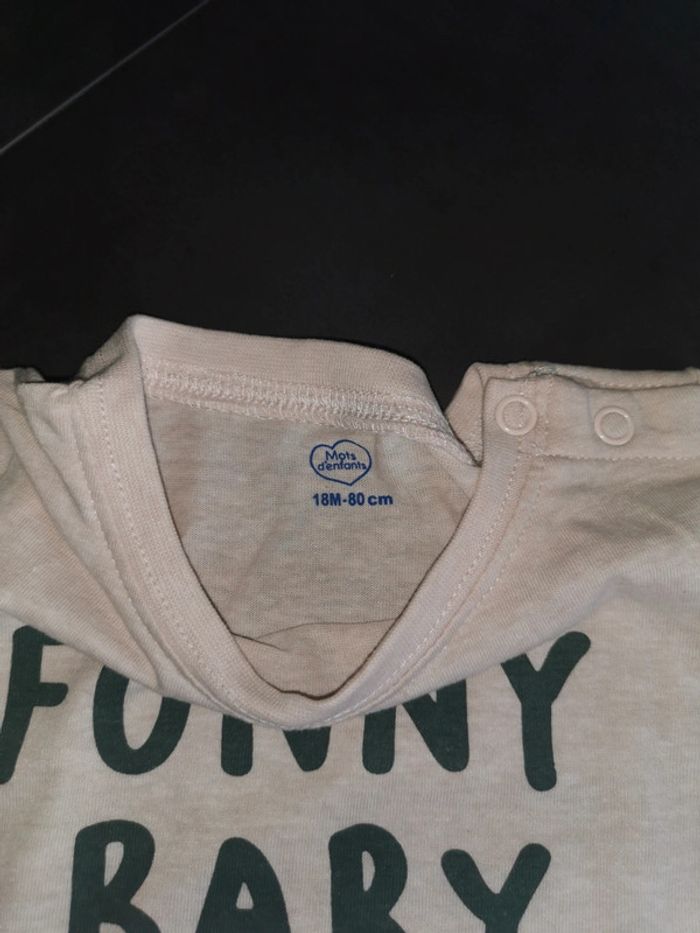 Tee-shirt manches courtes mots d'enfants 18 mois - photo numéro 3