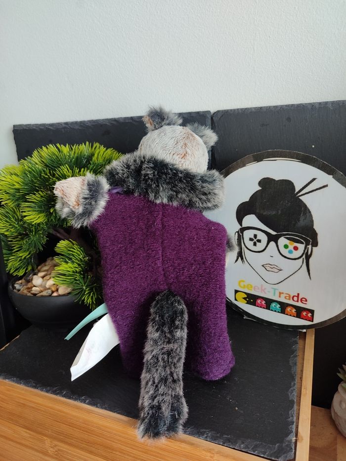 Doudou marionnette loup Il était une fois moulin roty violet gris fourrure 786 - photo numéro 2