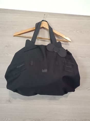 Sac cabas noir Hello Kitty - grand format