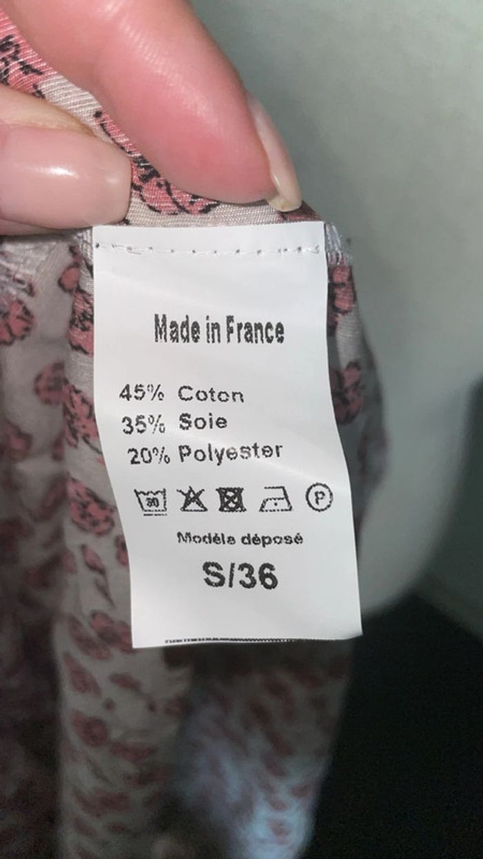 Neuve Robe longue fluide Assuili - Made in France - Imprimé fleuri rose - T.S/36 - photo numéro 5