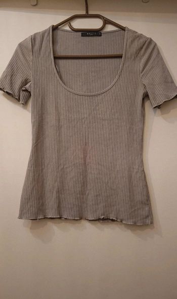 Tee shirt gris velours côtelé
