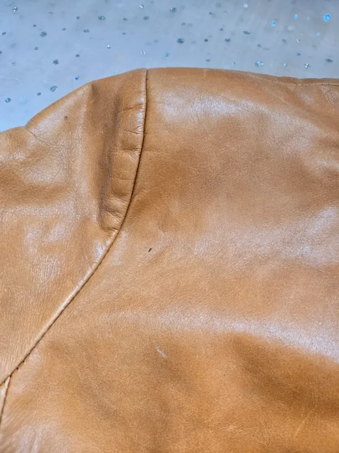 Veste en cuir de Vachette Camel taille 2 fabriquée en France🇨🇵 - photo numéro 17