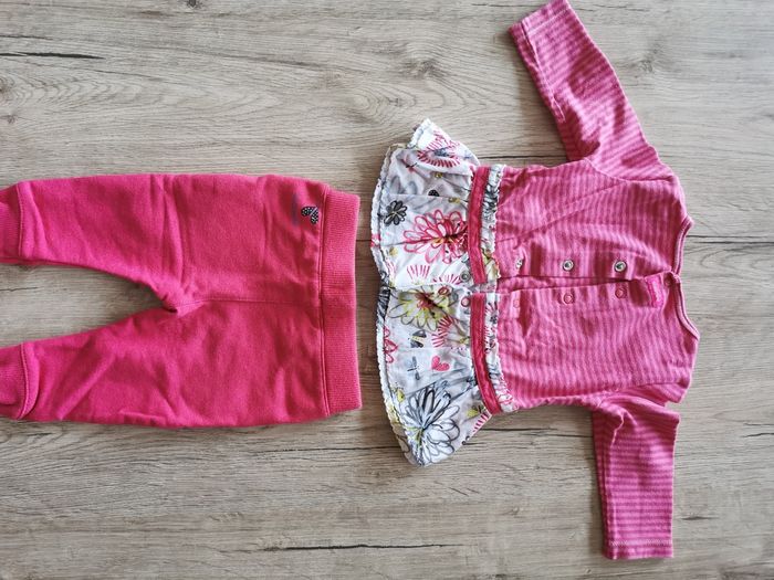 Ensemble rose fleuri pantalon haut manches longues catimini - photo numéro 6