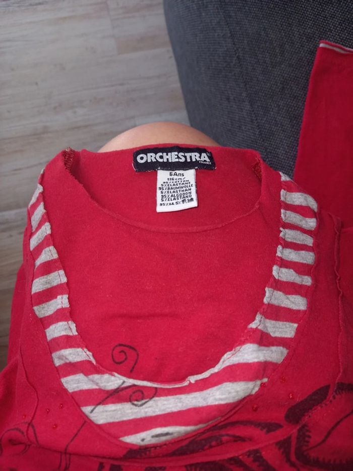 Tee-shirt manches longues rouge. - photo numéro 3