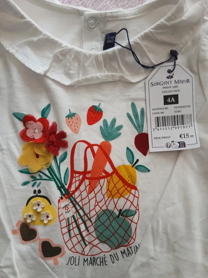Tee-shirt ML neuf Sergent Major 4 ans - photo numéro 2