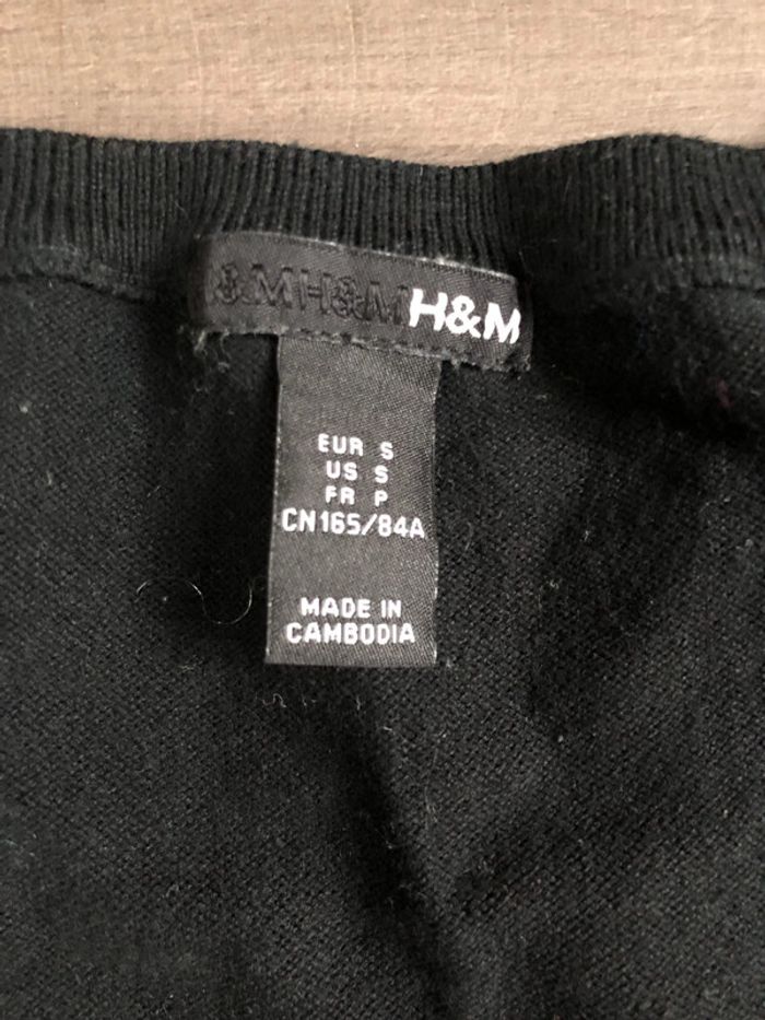 Petit pull léger manches 3/4 H&M noir taille S - photo numéro 3