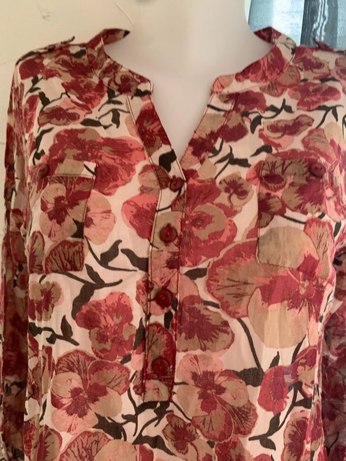 Blouse Armand Thierry fleurie manches longues taille 38 - photo numéro 6