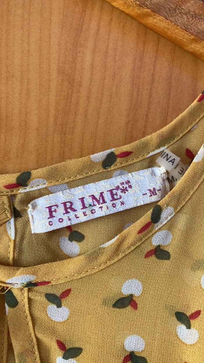 Blouse sans manche jaune avec imprimé M - photo numéro 4