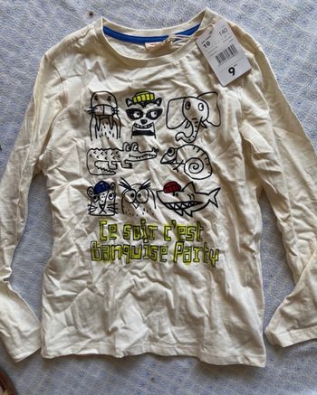 T-shirt manches longues DPAM 10 ans neuf